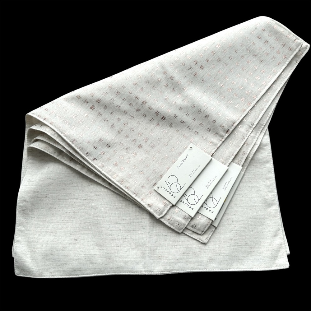 Project 62 - Set of FOUR Placemats Rose Gold NWT